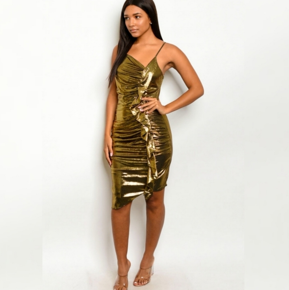 Sale! Gold Diva Dress Bodycon - Picture 1 of 5